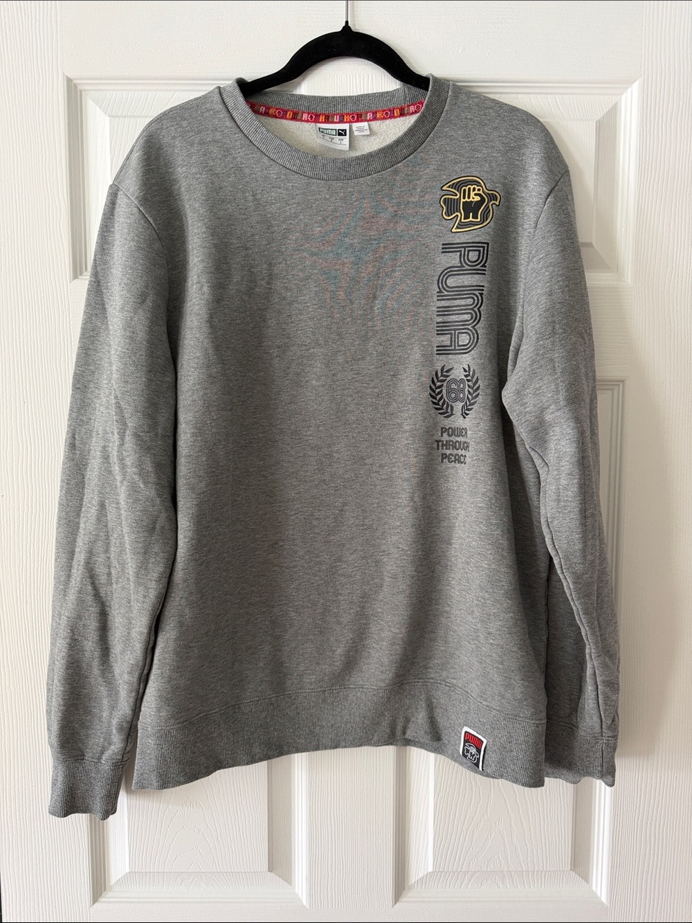PUMA x Power Through Peace 1968 Tommie Smith Grey Crewneck Sweatshirt Men's L